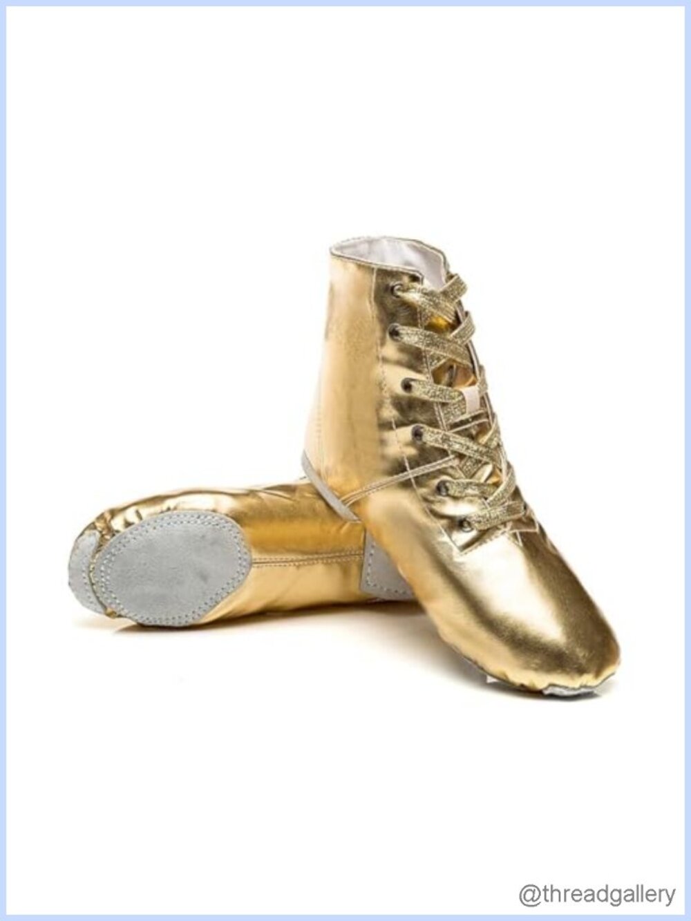 Jazz Dance Shoes Split Sole Ankle Boots PU Leather Lace-Up